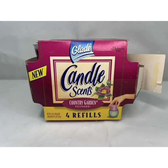 SC Johnson Glade Candle Scents 3 Refills Country Garden Potpourri Scent Vtg 1996 - Picture 1 of 4